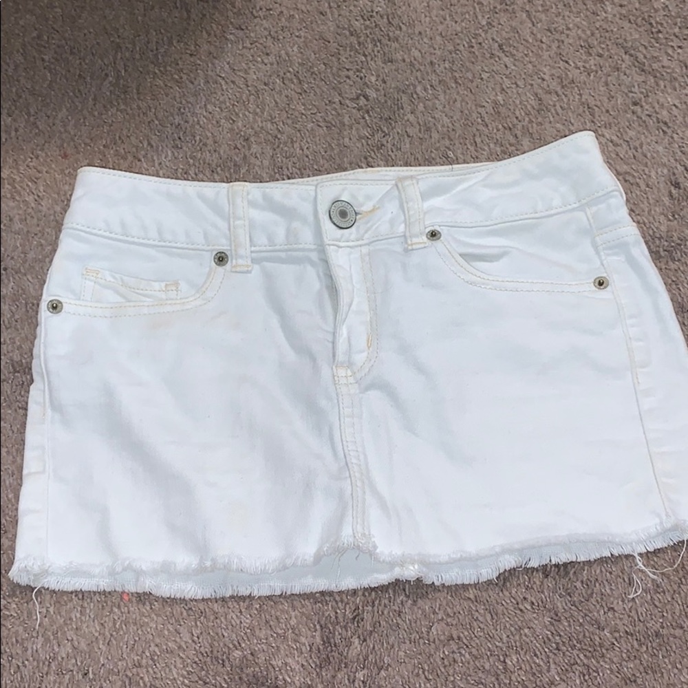 White jean skirt